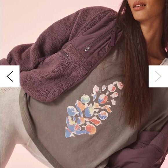 Free People Fleece Jacket Size Small NWT color purple - Picture 4 of 8